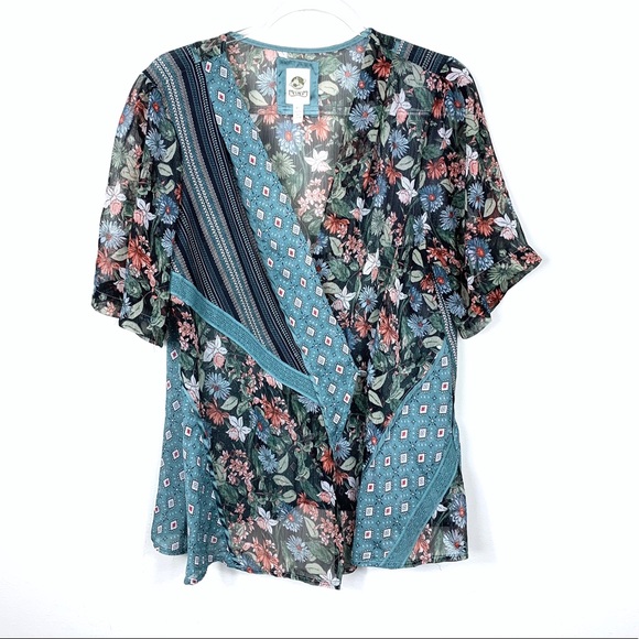 Anthropologie Tops - Anthropologie | Tiny Floral Wrap Top